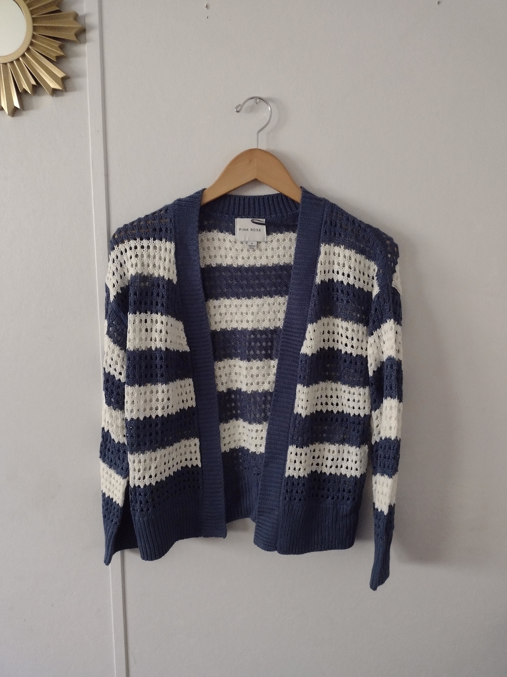 Pink Rose Knit Open Cardigan